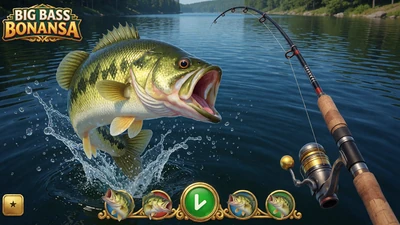 Big Bass Bonanza Angel-Slot mit springendem Barsch im WildRobin Casino