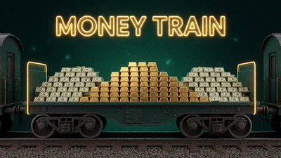 Money Train Heist-Slot mit Goldbarren im WildRobin Casino