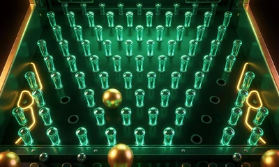 Neon-Plinko-Spiel mit leuchtenden Goldkugeln &ndash; Instant Games im WildRobin Casino