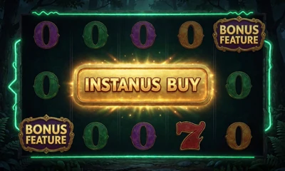 Bonus-Buy-Slot mit leuchtendem goldener Feature-Kauf-Button im WildRobin Casino