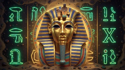 Book of Dead &Auml;gypten-Adventure-Slot mit goldener Pharaonenmaske im WildRobin Casino